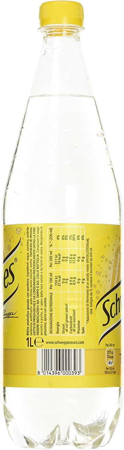 12 x Schweppes tonica tónica agua PET 1 litro refrescante