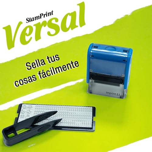 STAMPRINT VERSAL | Selo de roupa | marcador de roupa para adultos e crianças | resistente a lavagens | Personalize o seu selo | Tinta preta | berçário, colégio, acampamento e residências