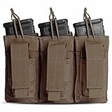 Tacticon K1 K2 K3 BattlePouch | Rifle + Pistol Mag Pouch | Combat Veteran Owned Company | Molle Single Double Triple Magazine Holster | Tactical Bag Holder ((3 Rifle + 3 Pistol [Coyote Brown]))
