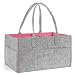 Baby Diaper Caddy Organizer, Nursery Storage Organizer, Portable Changing Table Basket Great Bin for Baby Girls & Boys, Car Travel Tote Bag and Shower Gift by Bubbaloo (Playful Pink)