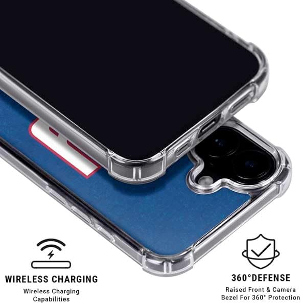 Skinit Clear Phone Case Compatible with iPhone 16 - Officially Licensed NFL New York Giants Distressed Design