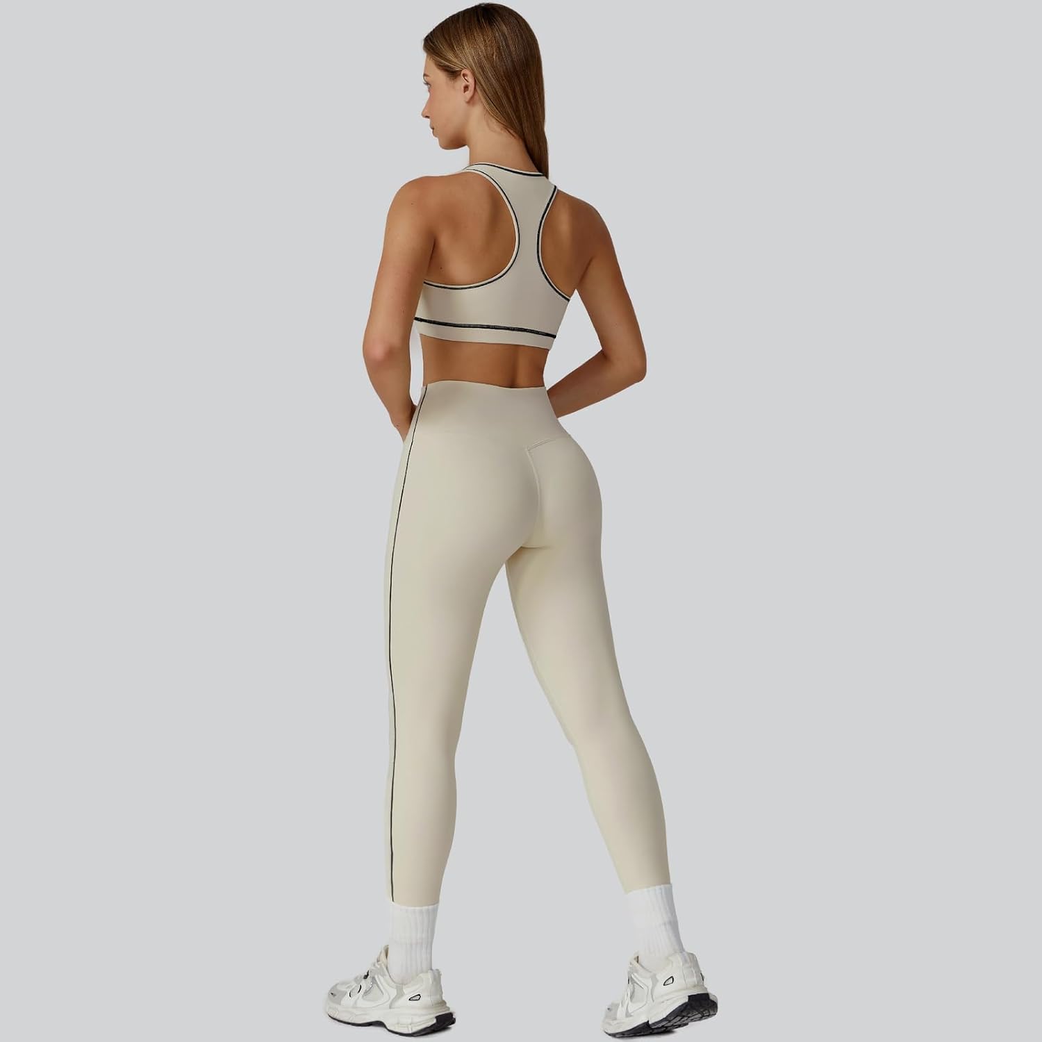 3-Piece Women’s Workout Set – Zip-Up Jacket, Sports Bra & High-Waist Leggings for Gym, Yoga, and Daily Wear - Image 5