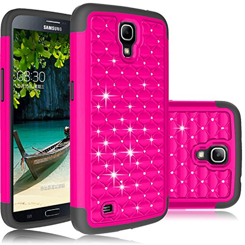 Galaxy Mega 6.3 Case, HengTech (TM) Premium Durable Hard & Soft Hybrid Rhinestone Bling Armor Defender [ Anti Scratch ] Case Cover for Samsung Galaxy Mega 6.3 / Samsung GT-I9200 I9205 (Rose)