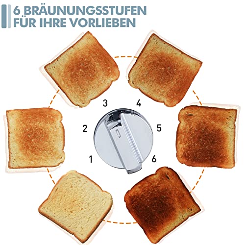 CUSIMAX 4-Scheiben-Toaster Edelstahl mit LED-Anzeige