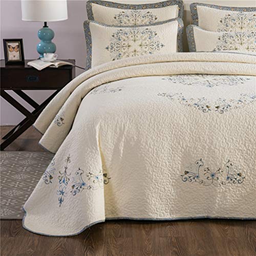 Couvre-lit matelassé King Size doux | Parure lit double 3 pièces
