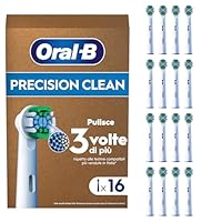 Oral-B Testine Di Ricambio per Spazzolino Elettrico, 16 Testine Oral B Pro Precision Clean Bianche...