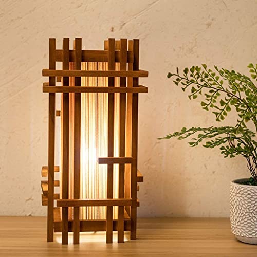 Lámpara de pie estilo japonés de madera maciza para salón y dormitorio 7