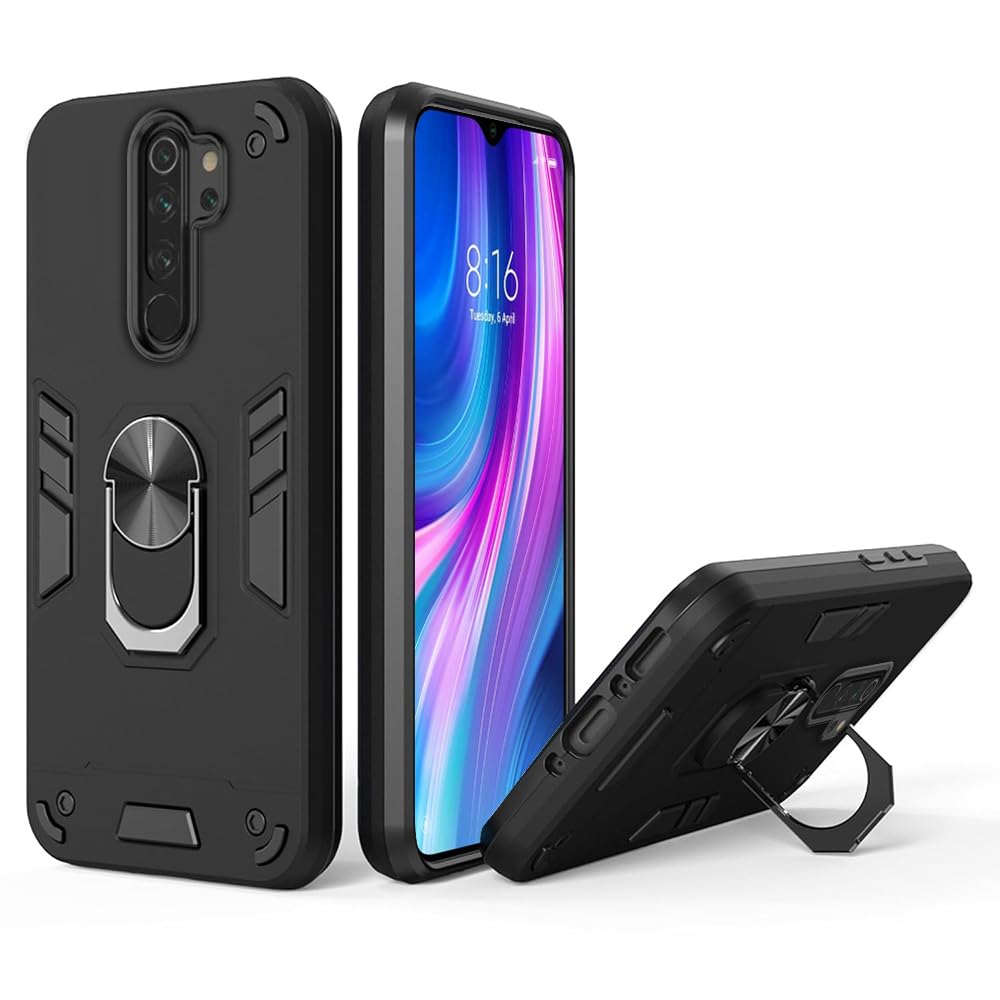 amazon basics Kickstand Mobile Cover (360° Rotating Ring Holder) for Mi Redmi Note 8 Pro 4G (Black) (B0D5WHMCG1) Amazon Price History, Amazon Price Tracker