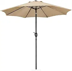 Ombrelone Guarda Sol 3m Grande Com Manivela Articulado Jardim Piscina Maresias - AMZ - Bege