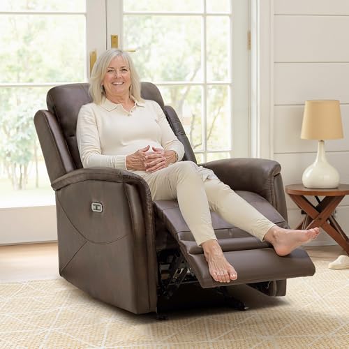 Sillón plegable piel sintética marrón miniatura 4