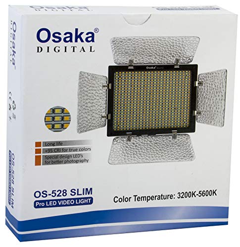 Image of Osaka LED Video Light OS 576 Slim with 8000 mAH F750 Battery & Ultra Fast Charger for All DSLR and Video Cameras and YouTube Video Shooting