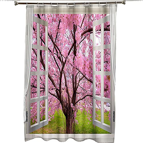 Rideau de douche polyester KnSam 180x200 lavable anti-moisissure sakura