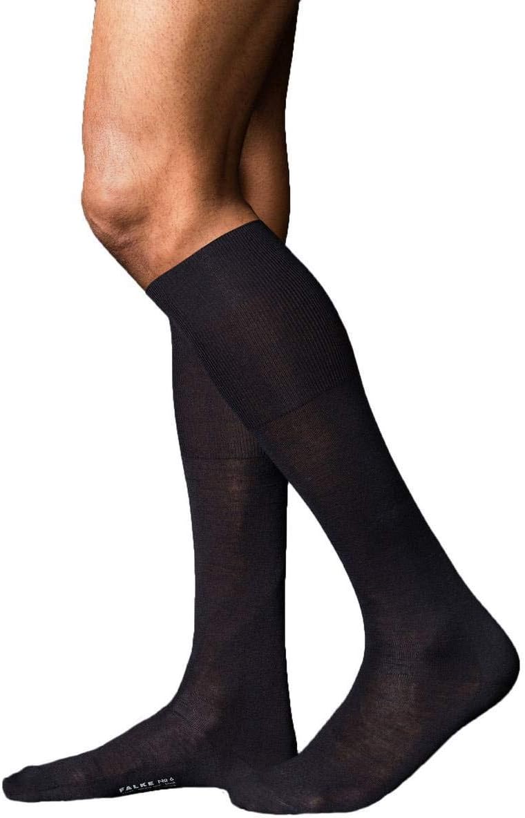 Falke Mens No6 Finest Merino and Silk Knee High Socks - Black - Medium