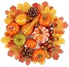 winemana Fall Decorations for Home-6pcs Mini Pumpkins & 2pcs Gourds, 30pcs Autumn Leaves & 10pcs Acorns, 2pcs Pinecones Centerpiece Set -Thanksgiving Harvest Decor for Table, Mantel, Party Backdrop