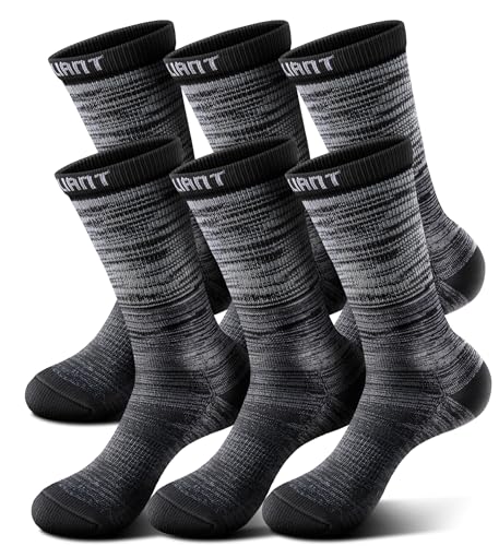 Image of BULLIANT Men 6-Pack Athletic Compression Crew Socks for Running Gym Sports