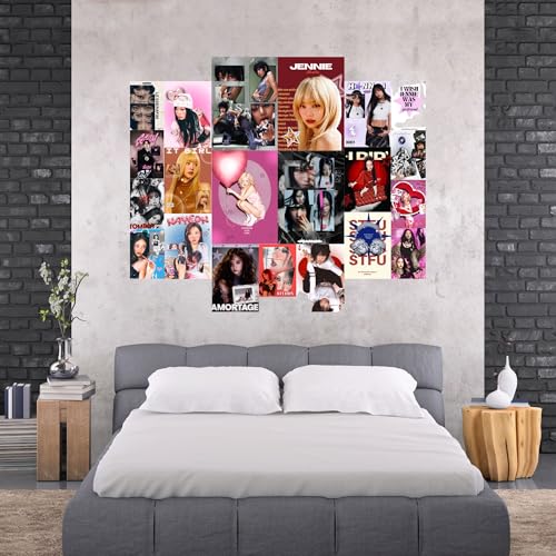 Image of Yellow Town India GILRIES OF K-POP Poster Kit | Set of 21 Multi Sized K-POP Posters | Korean Girl Band Pink Wall Collage Kit | Free Wall Friendly Adhesive | 300 GSM Unframed