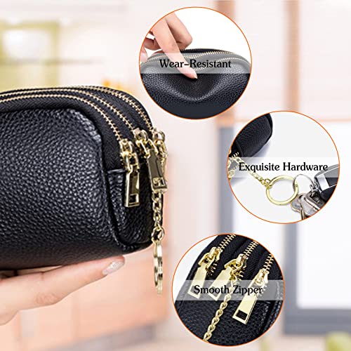 Key case para hombres mujeres multifunción con monedero integrado 4