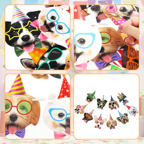 Image of Dog Birthday Banner Dog Faces Themed Party Decorations Puppy Happy Birthday Banner Garland Sign for Kids Boys Girls Birthdaies Decorations Puppy Party Supplies