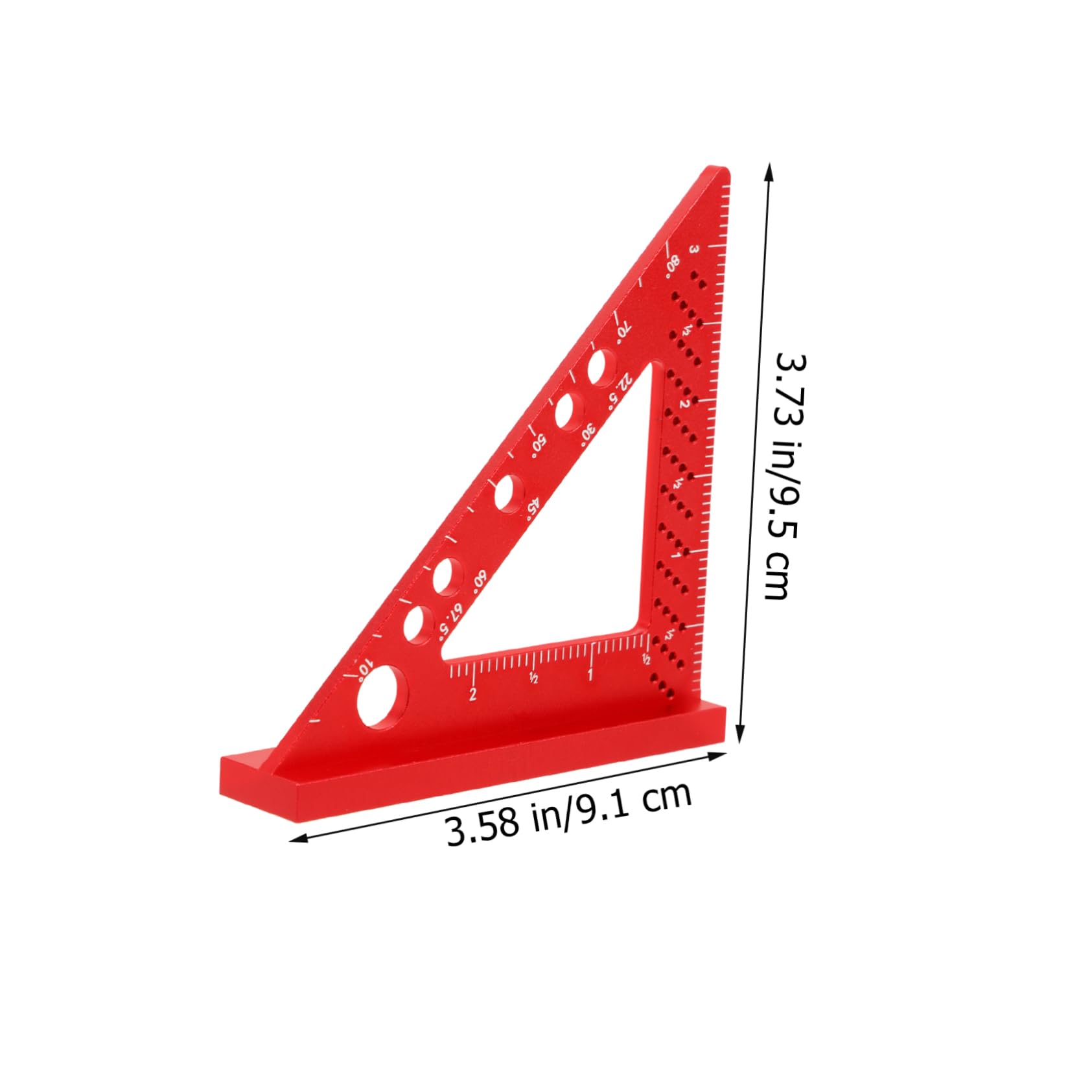 BUTIFULSIC Framing Square Geometry Rulers Red Aluminum Woodworking Measuring Ruler Right Angle Clamp