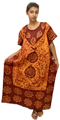 Image of Cotton Kaftan Dress Maxi Long Tunic Batik One Size