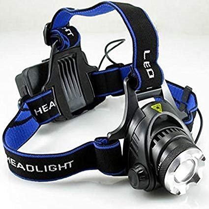 Waterproof LED Headlamp, Zoomable 3 Modes Bright LED Headlights with Rechargeable Batteries Wall Charger for Camping Biking Hunting Fishing Outdoor Sports