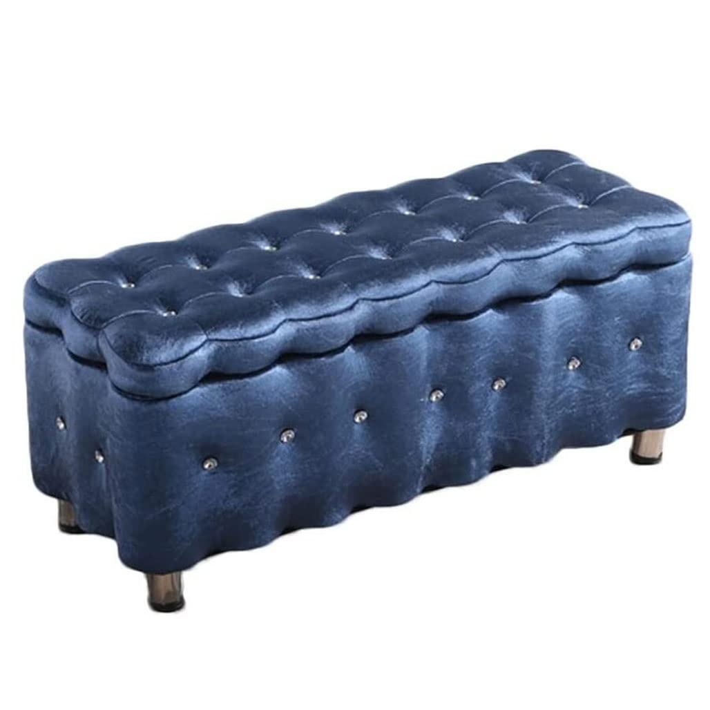 Tabouret de rangement ottoman en polaire glacée pour optimiser votre salon
