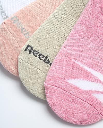 Reebok Women's 6 Pack No Show Liner Socks With Non-Slip Grip, Size Shoe Size: 4-10, Pink Assorted #TOP4