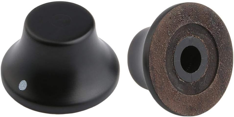 KAISH 4-Pack Wood Knobs LP/Strat Style Bell Knobs Guitar Bass Top Hat Wood Knob with Indicator Dot Ebony Wood
