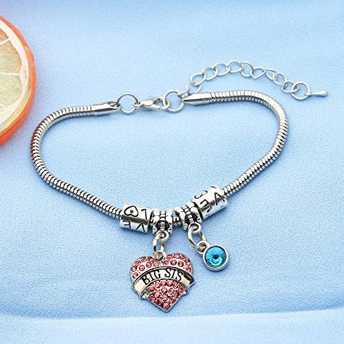 Coagurmes Sisters Rhinestones Bracelets for Women Girl Big Sister Sister Birthday Gifts Jewellery (big sis)