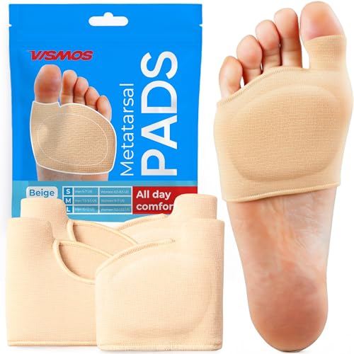 VISMOS 4 Metatarsal Gel Pads for Pain Relief (2 Pairs)