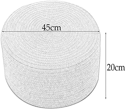 Sofá taburete reposapiés redondo azul de 45x20 cm para zonas de estar 4