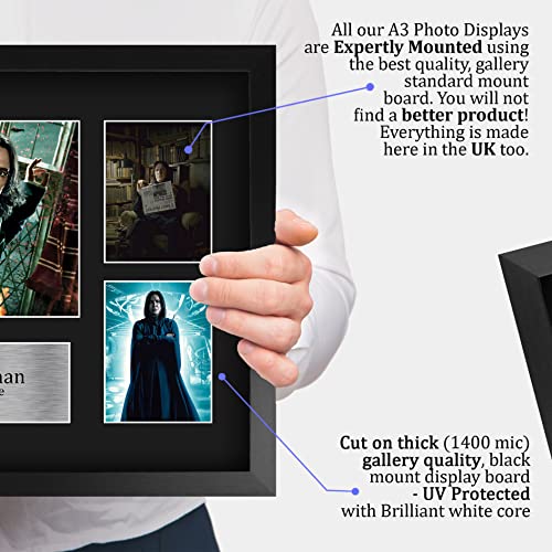 HWC Trading FR A3 Alan Rickman Harry Potter Severus Snape Geschenke Geducktes Signiertes Autogramm Fotodisplay für Fans von Film Memorabilien - A3 Framed
