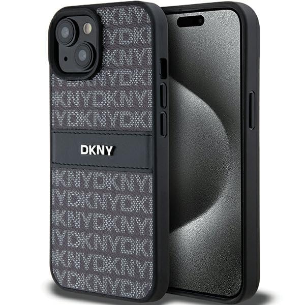 CG MOBILE Coque pour iPhone 15 Logo Mono Stripe Métal Noir