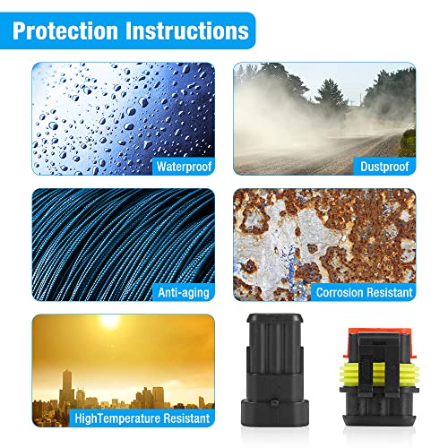 Cnaodun 724Pcs 45 Kits Waterproof Automotive Electrical Connectors Terminals Automotive Wire Connectors Plug Connector Kit 1/2/3/4/5/6 Pin Male And Female #TOP5