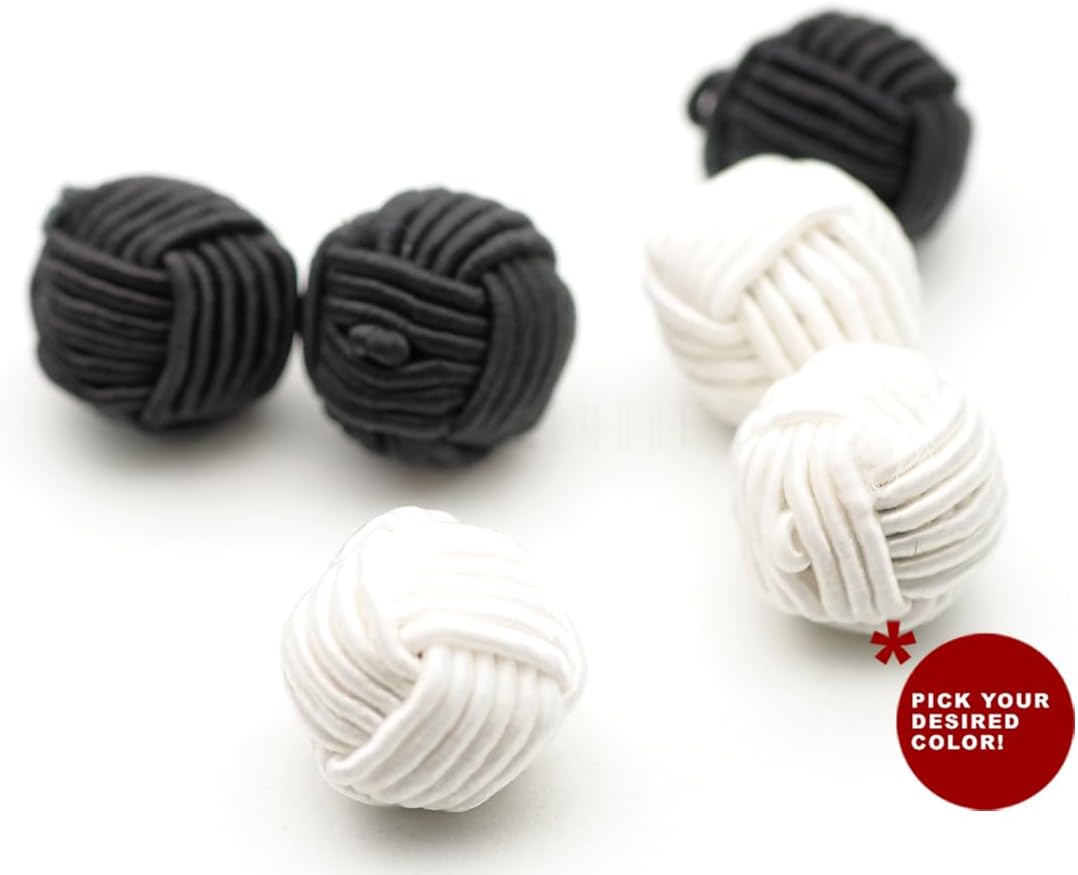 CRAFTMEMORE Chinese Closure Knots Sewing Buttons for Sweater Costumes Fabric Ball Buttons (15mm, 100pcs, Black)
