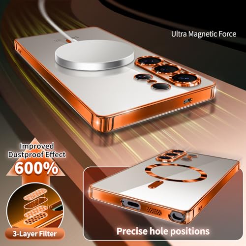 Coque S25 Ultra orange fine protectrice compatible MagSafe de 6,9" - 6