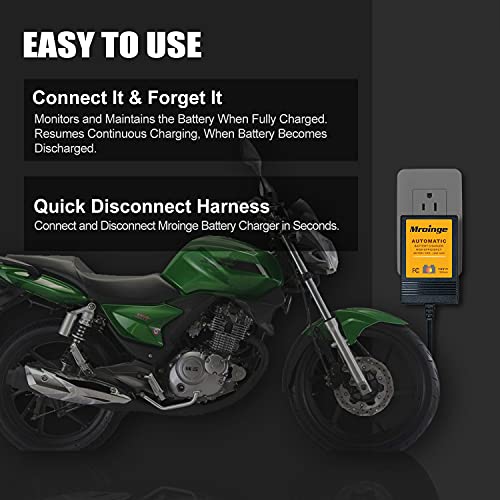 image for Mroinge Trickle Charger 12V 1000mA Smart Battery Charger & Maintainer 