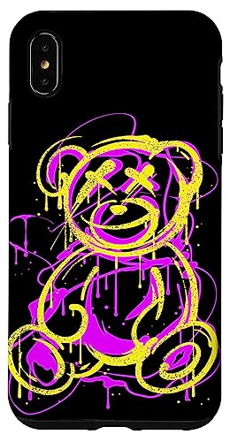 Graffiti Streetart oso, oso Cartoon Hip-hop arte pop Carcasa para iPhone XS Max