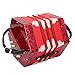 Qqmora Concertina Accordion Professional Portable Musical Instrument with Carrying Bag for Adults Beginners Students Performance Solid Wood Leather Celluloid Coating 18x17x17cm (Red)