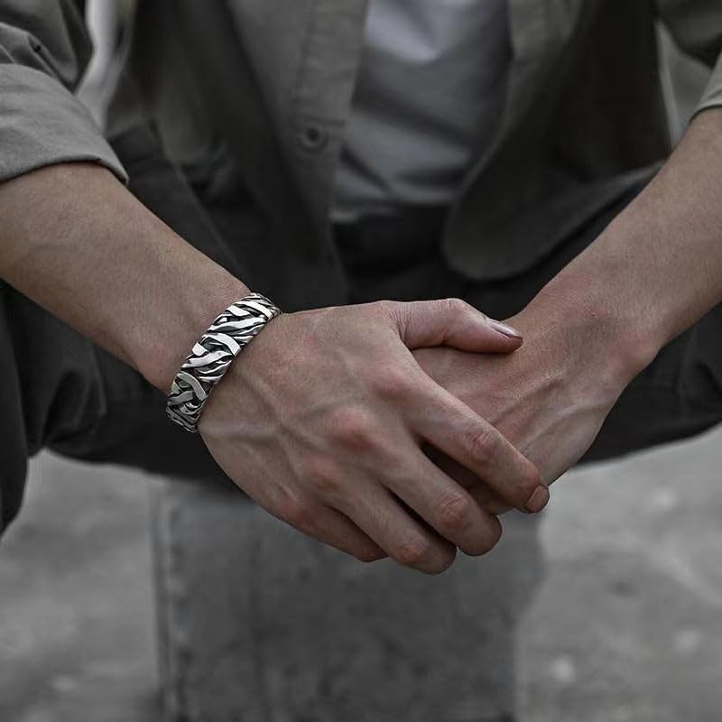 Image of Salty Alpha Anti Tarnish Bracelet for Men | Hand Bands for Boys | Wrist Bracelets for Man | Fashion Jewellery Accessories | Stylish Minimal Jewelry | Gift for Marriage, Birthday, Anniversary