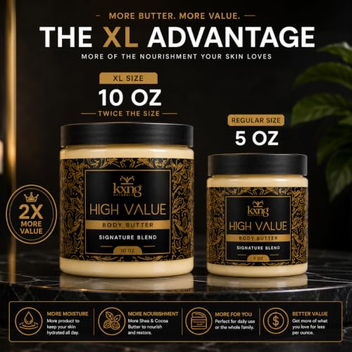 Image of KXNG Luxurious Whipped Body Butter, Deeply Hydrating Shea Butter Body Cream, Moisturizer for Men & Women, Cruelty-Free Skincare