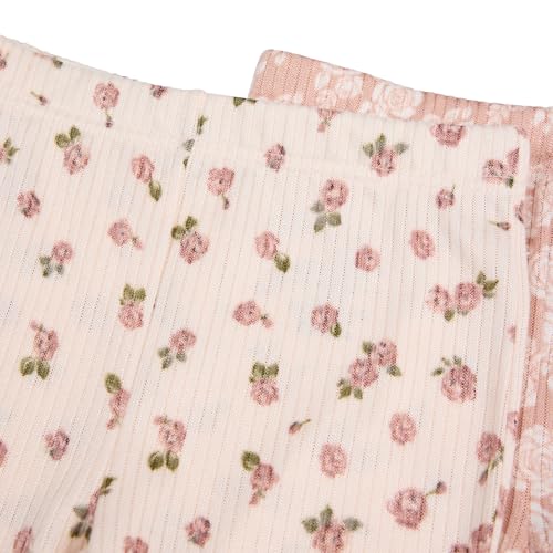 TAHARI Girls' Ribbed Short Sleeve Shirt and Pants Pajamas 2-Pack Mix N Match Sets4