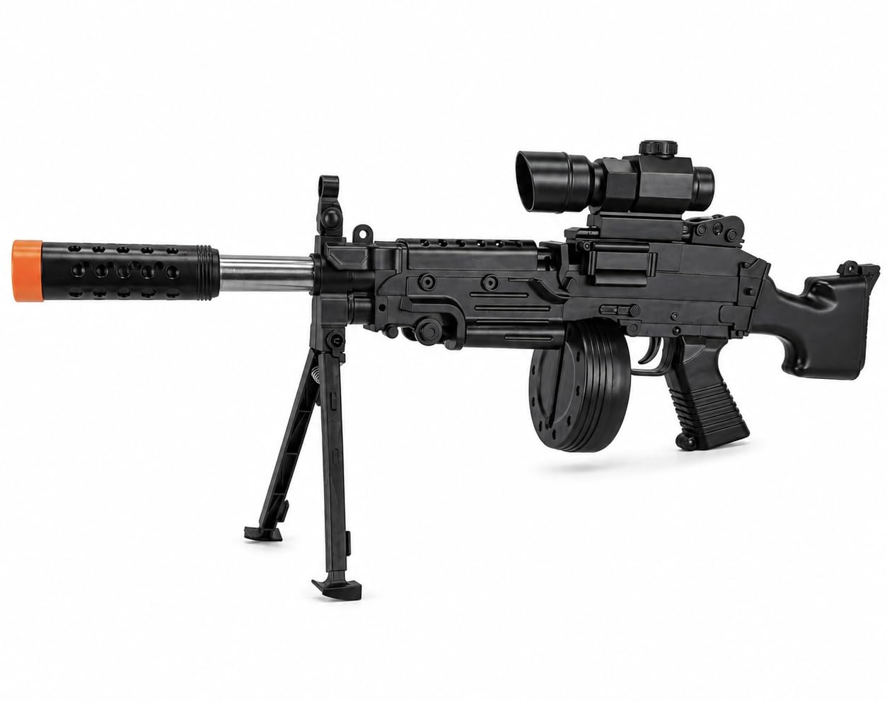 Mitra - Juguete con luz de 57 cm - Pistola de juguete mitra MP5 M4 - Juego con luces ametralladora - Juguete para juego de rifle ametralladora Cosplay (b)