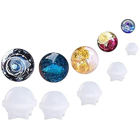 Amazon Co Jp Kinbelle シリコンモールド 球体 ボール 丸 レジン 球体 球型 オルゴナイト ｄｉｙ道具 抜き型 手作り 半透明 Uvレジン 5個セット ホビー