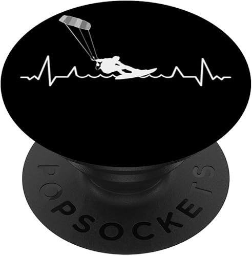 Kitesurfer Kiteboard Kitesurfing Heartbeat Kitesurf PopSockets Standard PopGrip