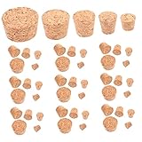 PartyKindom 50 Stück Weinkorken aus Natürlichem Holz Luftdichte Flaschenverschlüsse für Wein und Bierflaschen Verschiedene für Abdichtung für Getränke und Bastelprojekte