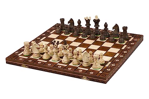 Jeu d'échecs AMBASSADEUR en grand bois de 52cm par Sunrise Chess & Games