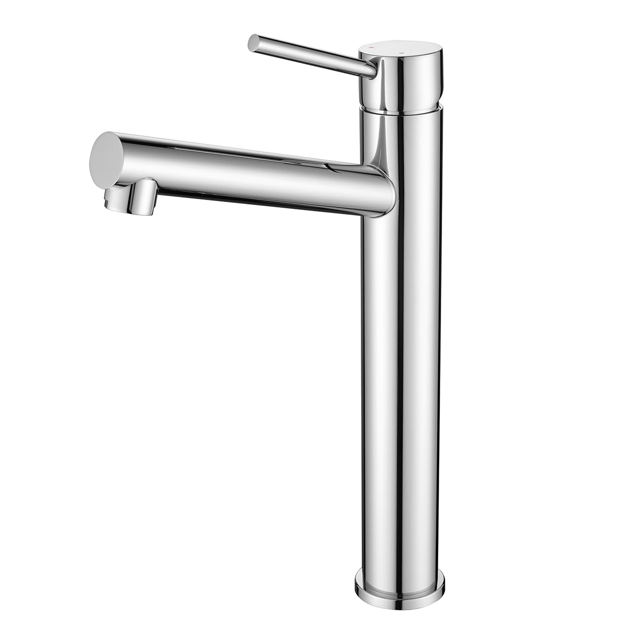 Robinet de Lavabo Haut, Mitigeur Vasque à Poser, Robinetterie Salle de Bain Chaud et Froid Réglable, Acier Inoxydable, Aérateur Démontable, Chromé
