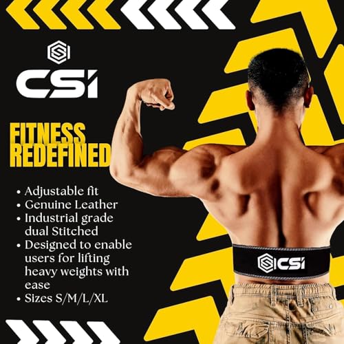 Image of CSI Weight Lifting 10MM Lever Belt for Men & Women Professional Weight LiftingBelt Genuine Suede Leather with Heavy Duty Buckle Powerlifting Belt for Lower Back Support, Multipurpose Gym Workouts Deadlifts Squats Powerlifting 4 inch Wide Black Gym Belt (Red - Black, S)