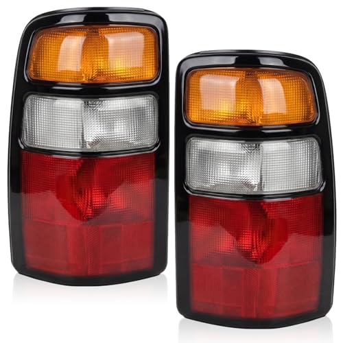 Boine Tail Light Compatible With 2000 2001 2002 2003 2004 2005 2006 Chevy Tahoe Suburban 1500 2500 GMC Yukon Driver and Passenger Side Rear Light Brake Lamps (OE-Black Edge Clear Lens)